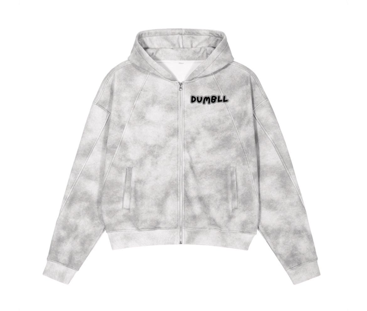 Dirty Washed Boxy Zip-up Hoodie
