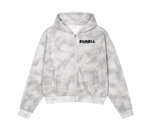 Dirty Washed Boxy Zip-up Hoodie
